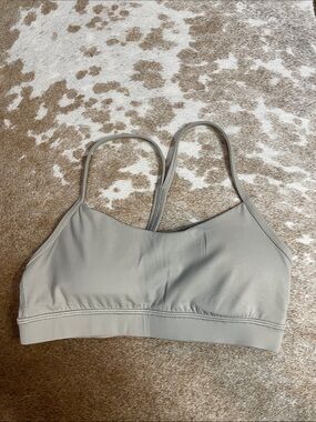 lululemon athletica Scoop-Strap Light Gray/Tan Sports Bralette Sz 8